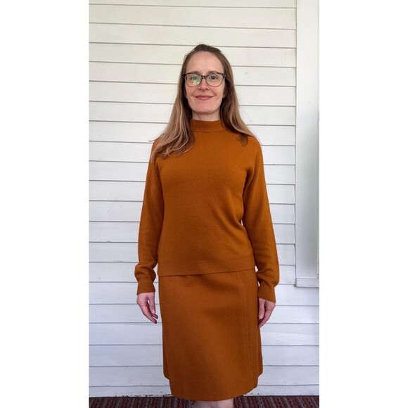 Vintage 50s Cinnamon Sweater Skirt Set Pandora Day Outfit XS - Picture 5 of 10